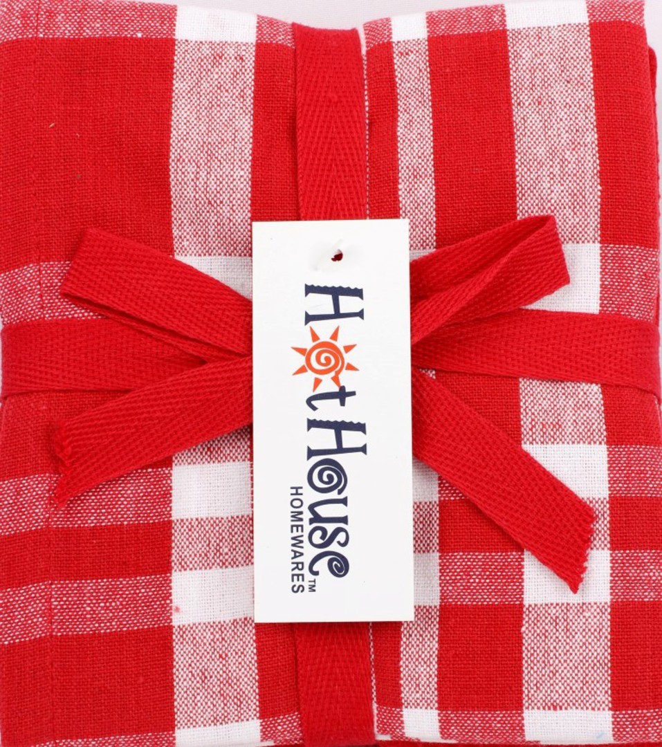 THREE PACK-Tea towel 'Newport' red Code: T/T-NEW/3PK/RED image 0